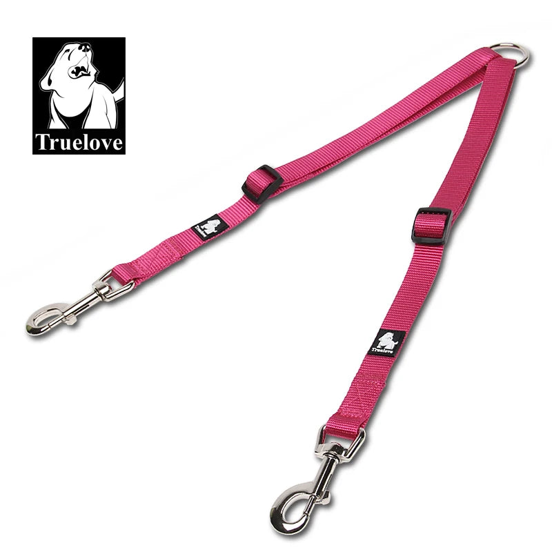 TrueLove Nylon Double Dog Leash No Tangle Padded Pet Coupler