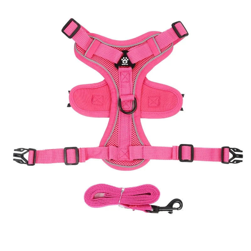 No Pull Dog Harness And Leash Reflective Vest All Weather