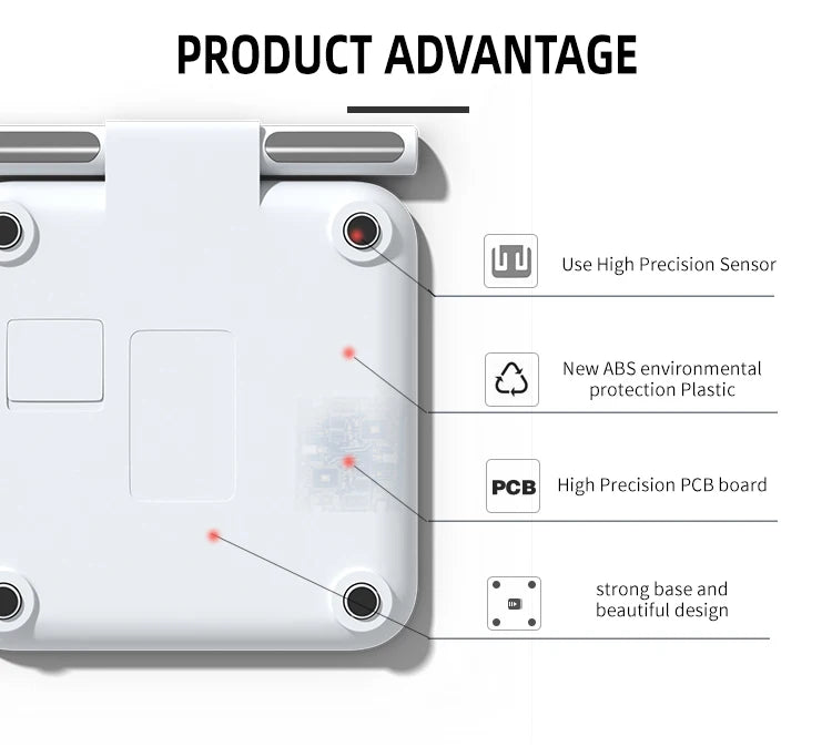 8-Electrode Smart Scale Full Body Composition Analyzer With App Sync