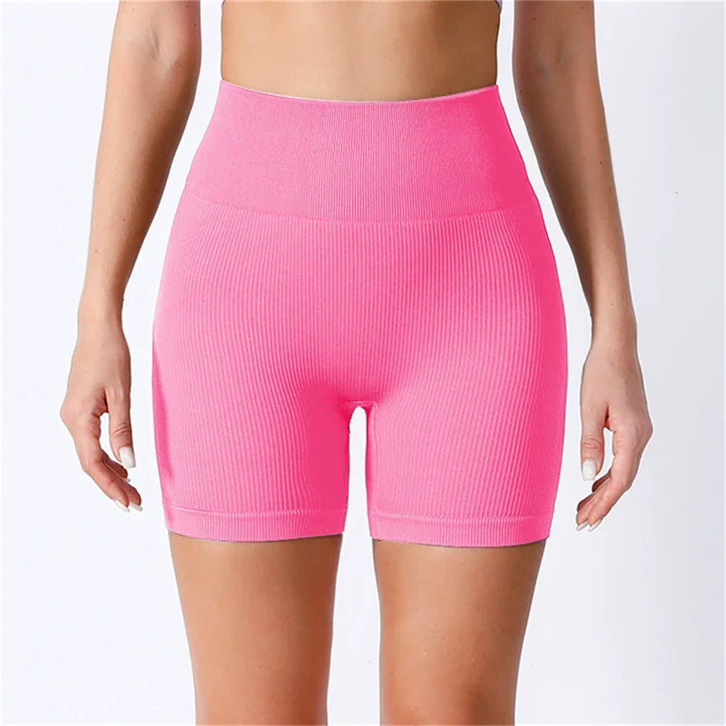 Womens High Waist Sports Shorts and Seamless Yoga Leggings Set