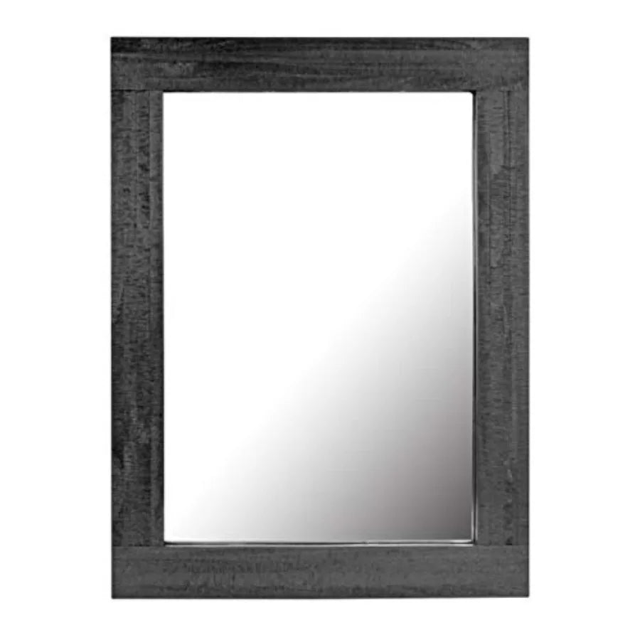 Natural Wood Frame Wall Mirror With Hanging Brackets Rustic Decor