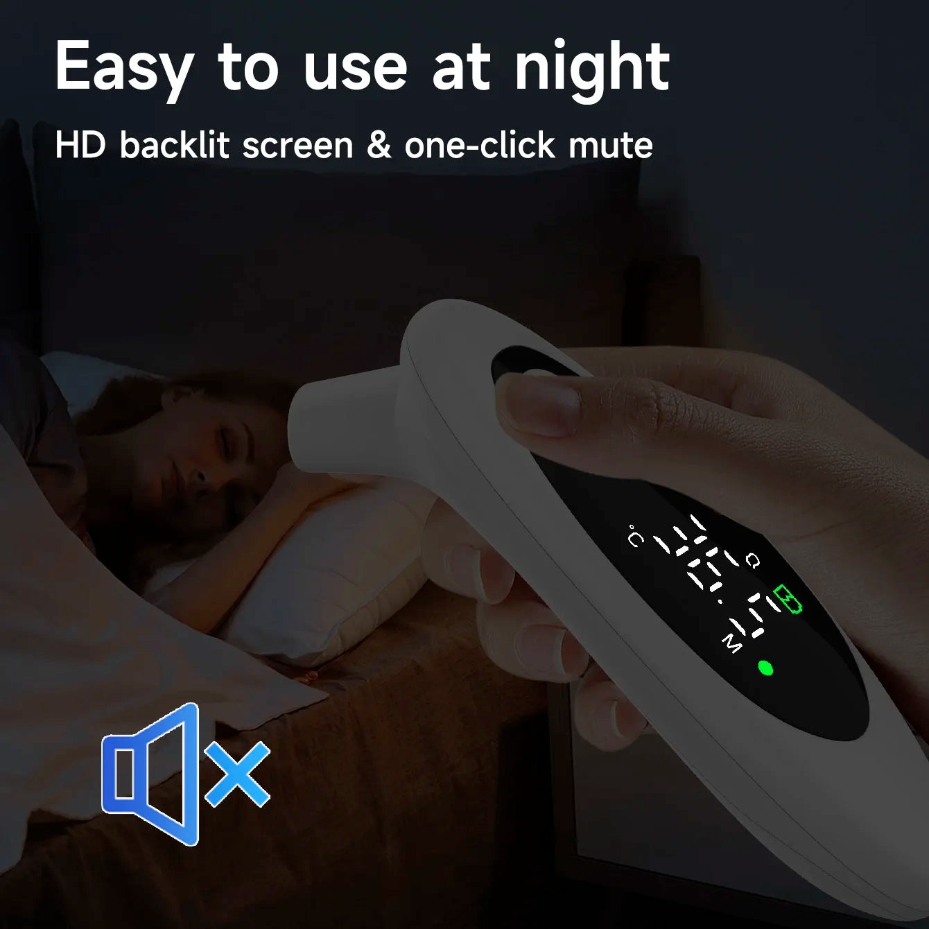 Yongrow Rechargeable Infrared thermometer Forehead/ear/room temperature three modes 32 memory and alarm lights Ear thermometer