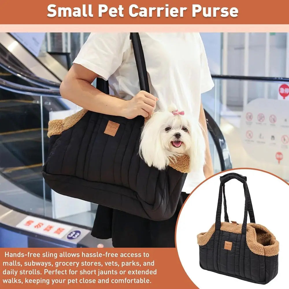 Dog Carrier Purse Winter Fleece Waterproof Pet Tote