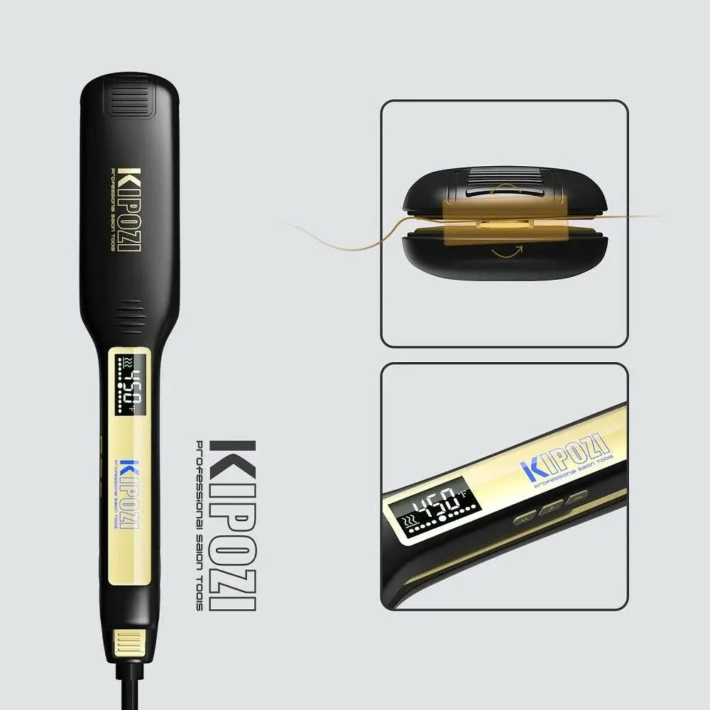 Fairywill Dual Voltage Titanium Hair Straightener Flat Iron LCD