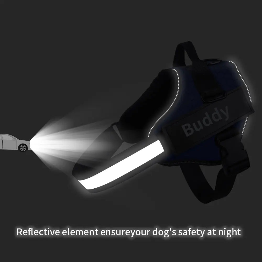 Customized Dog Harness ID Patch Reflective Breathable Adjustable Pet Harness For Dog NO PULL Pet Outdoor Harness Pet Supplies