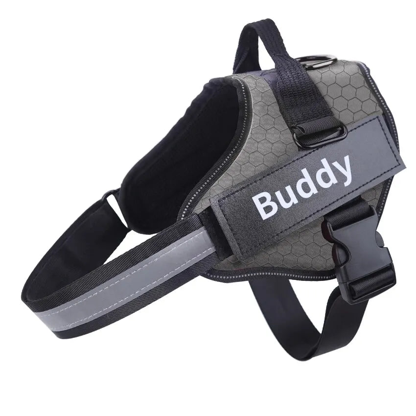 Customized Dog Harness ID Patch Reflective Breathable Adjustable Pet Harness For Dog NO PULL Pet Outdoor Harness Pet Supplies