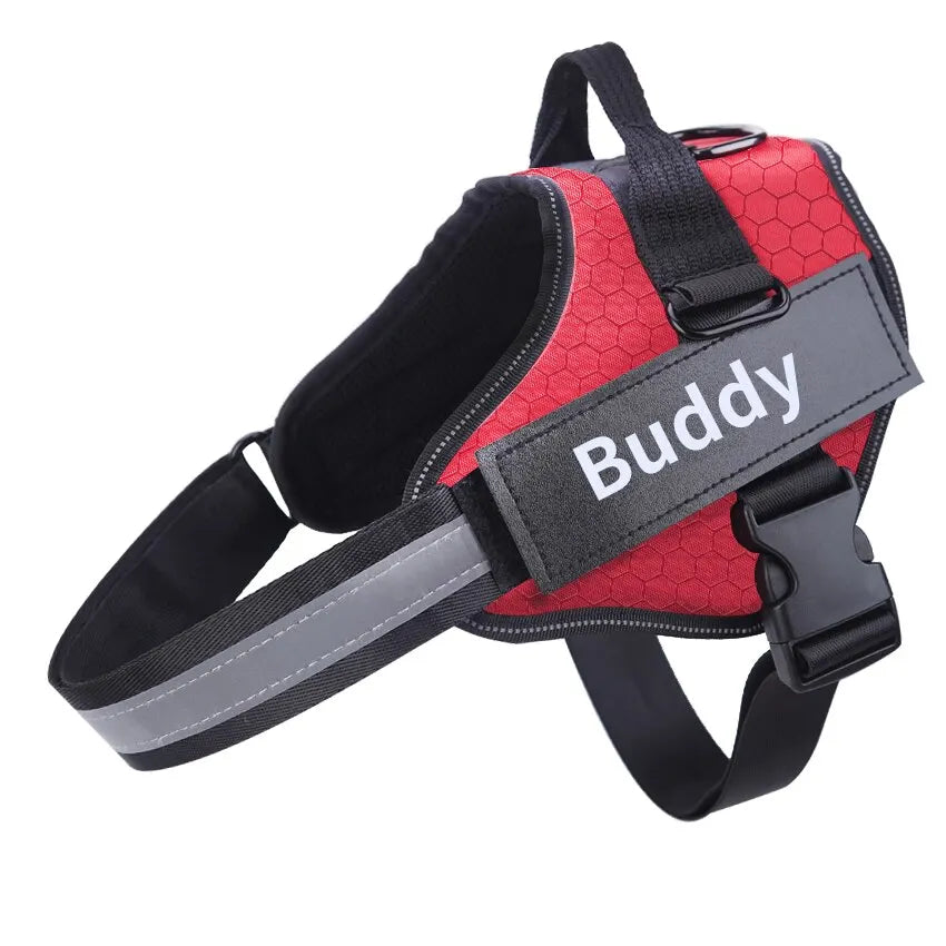 Customized Dog Harness ID Patch Reflective Breathable Adjustable Pet Harness For Dog NO PULL Pet Outdoor Harness Pet Supplies