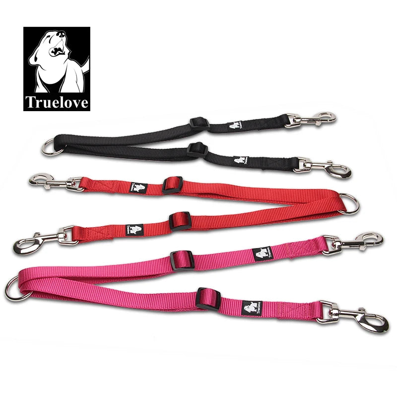 TrueLove Nylon Double Dog Leash No Tangle Padded Pet Coupler