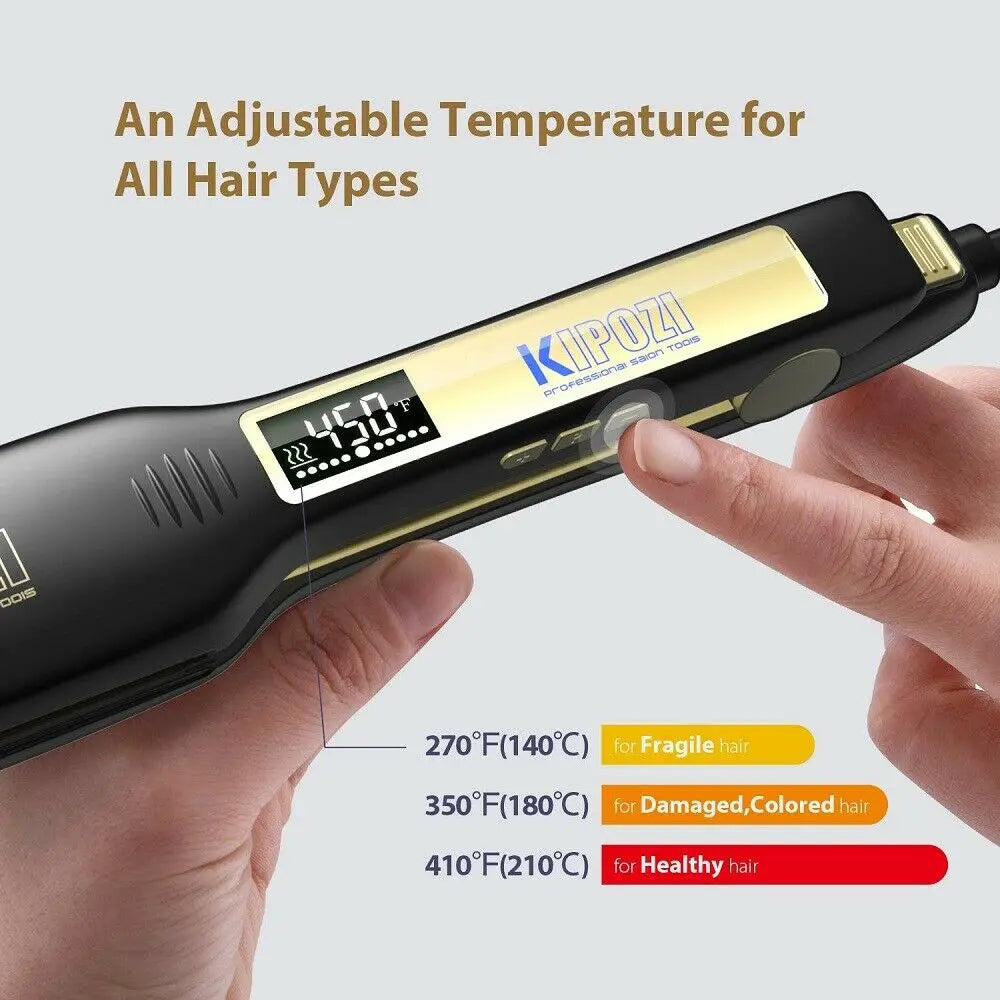 Fairywill Dual Voltage Titanium Hair Straightener Flat Iron LCD