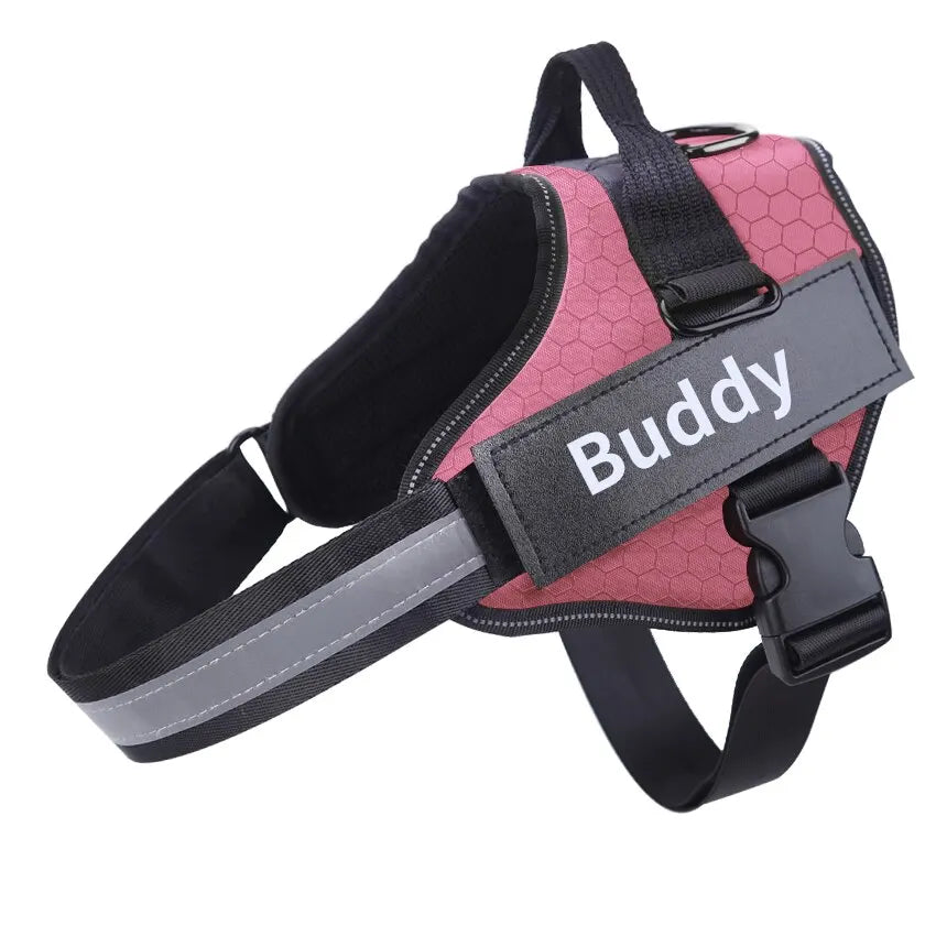 Customized Dog Harness ID Patch Reflective Breathable Adjustable Pet Harness For Dog NO PULL Pet Outdoor Harness Pet Supplies