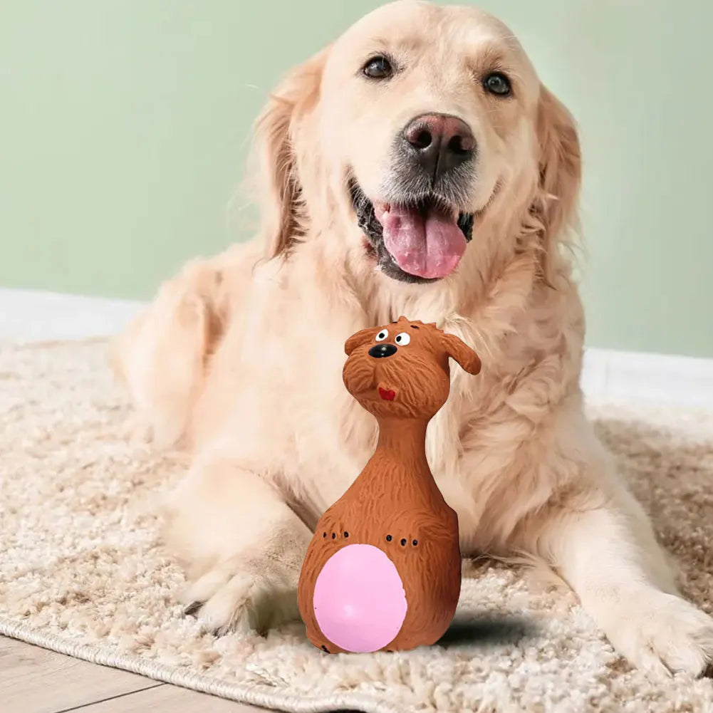 Rubber Dog Chew Toy Squeaky Football Bite Resistant For Aggressive Chewers