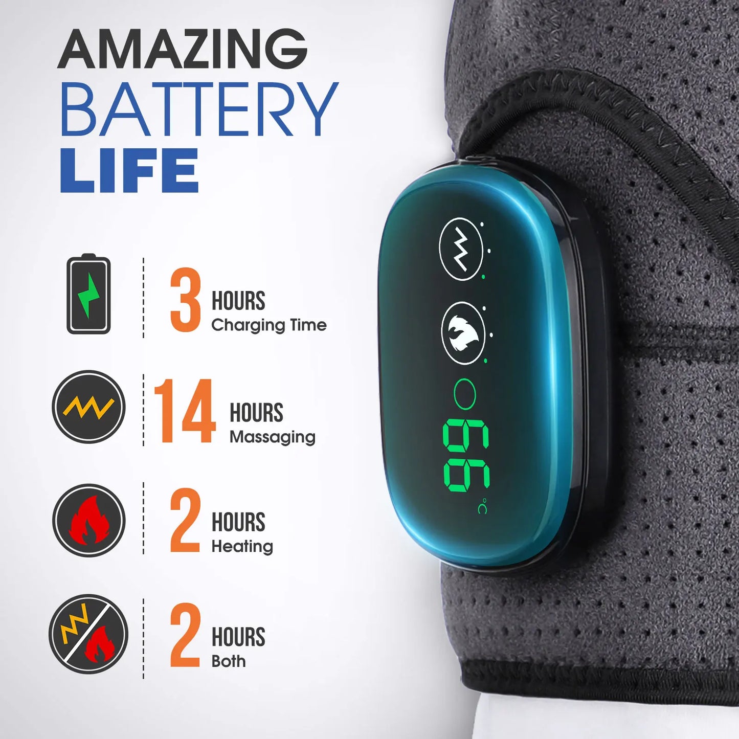 PASTSKY Electric Heating Shoulder Brace With LED Display Vibration Massage
