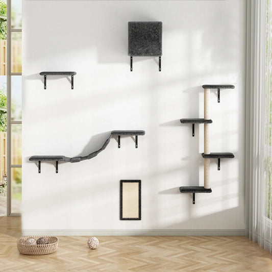 NONECN 5 PCS Wall Mounted Cat Climber Set With Shelves