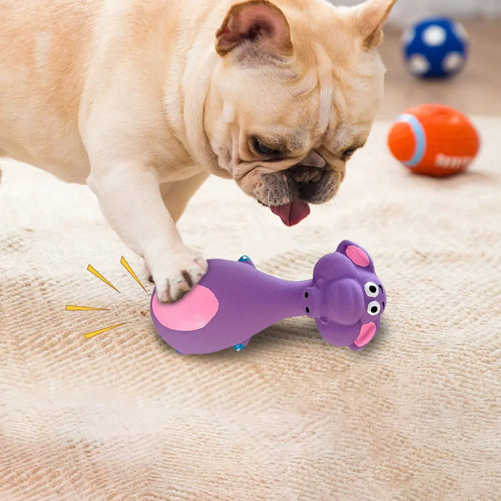 Rubber Dog Chew Toy Squeaky Football Bite Resistant For Aggressive Chewers