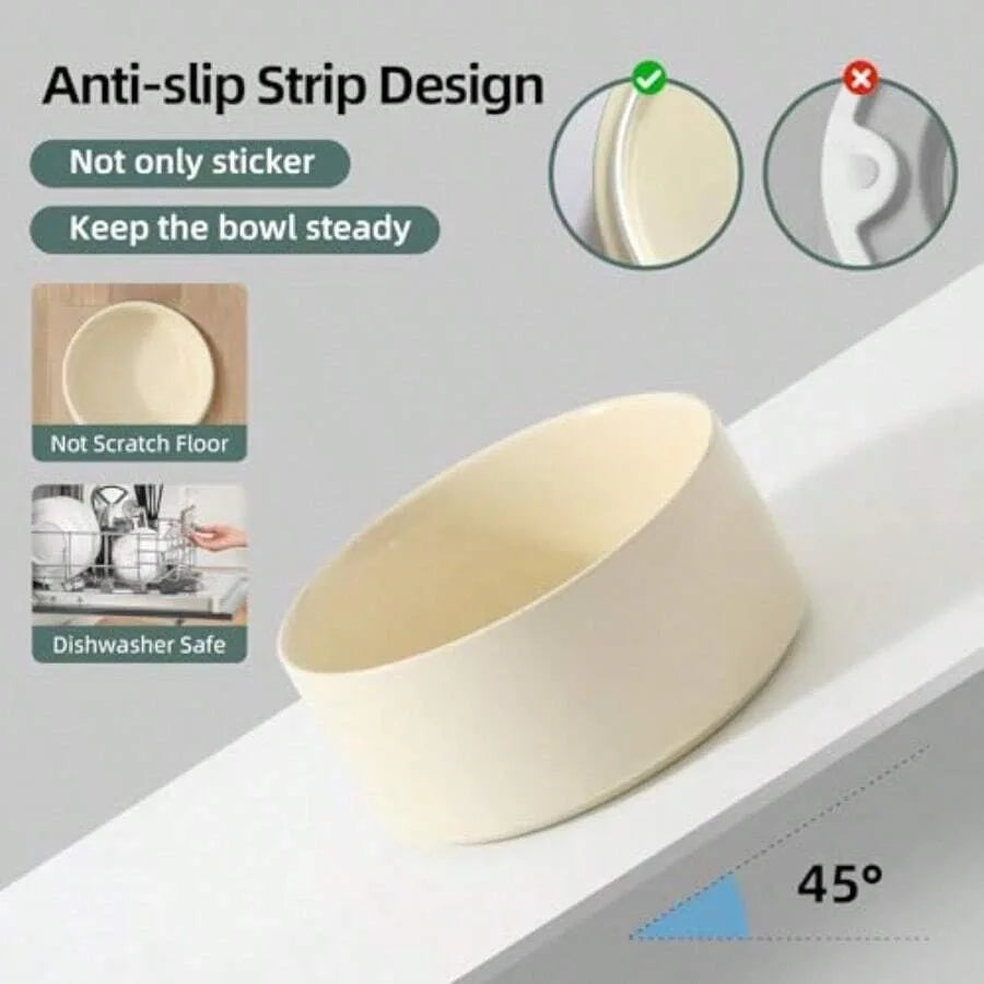 Elevated Cat Bowl With Wooden Stand Stainless Steel Non Slip