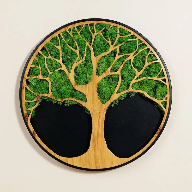 Moss Metal Wall Art Tree Design For Modern Rustic Home Decor