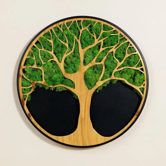 Moss Metal Wall Art Tree Design For Modern Rustic Home Decor