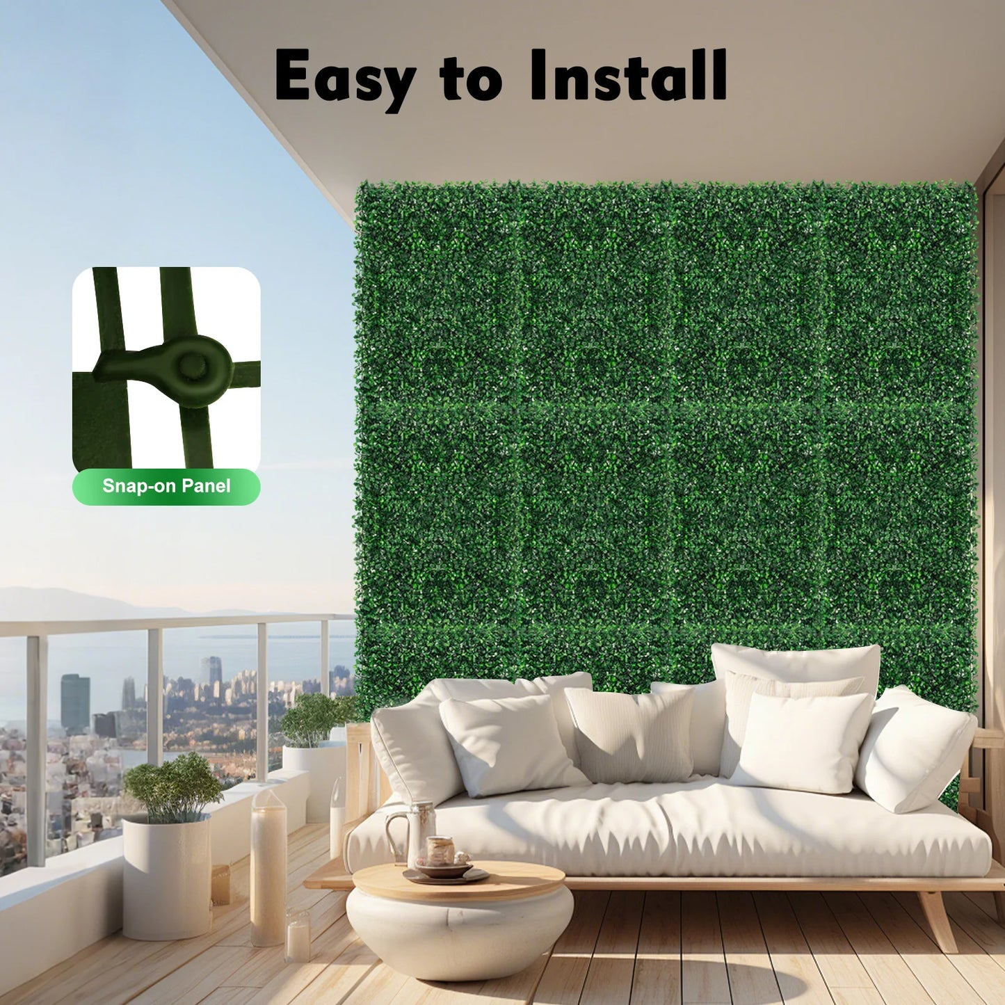 Artificial Grass Panels Waterproof Wall Hedge For Indoor Outdoor Decor