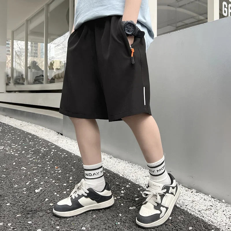 Summer Ice Silk Running Shorts Men Quick Dry Breathable Sportswear