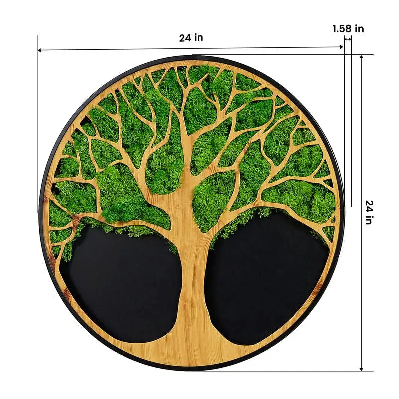 Moss Metal Wall Art Tree Design For Modern Rustic Home Decor