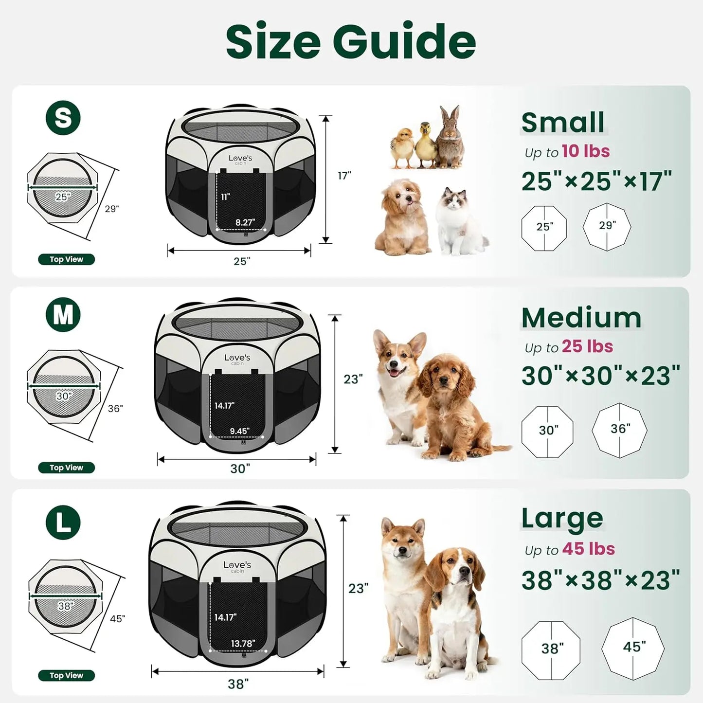 Portable Pet Playpen Foldable Dog Tent Cage Indoor Outdoor Use