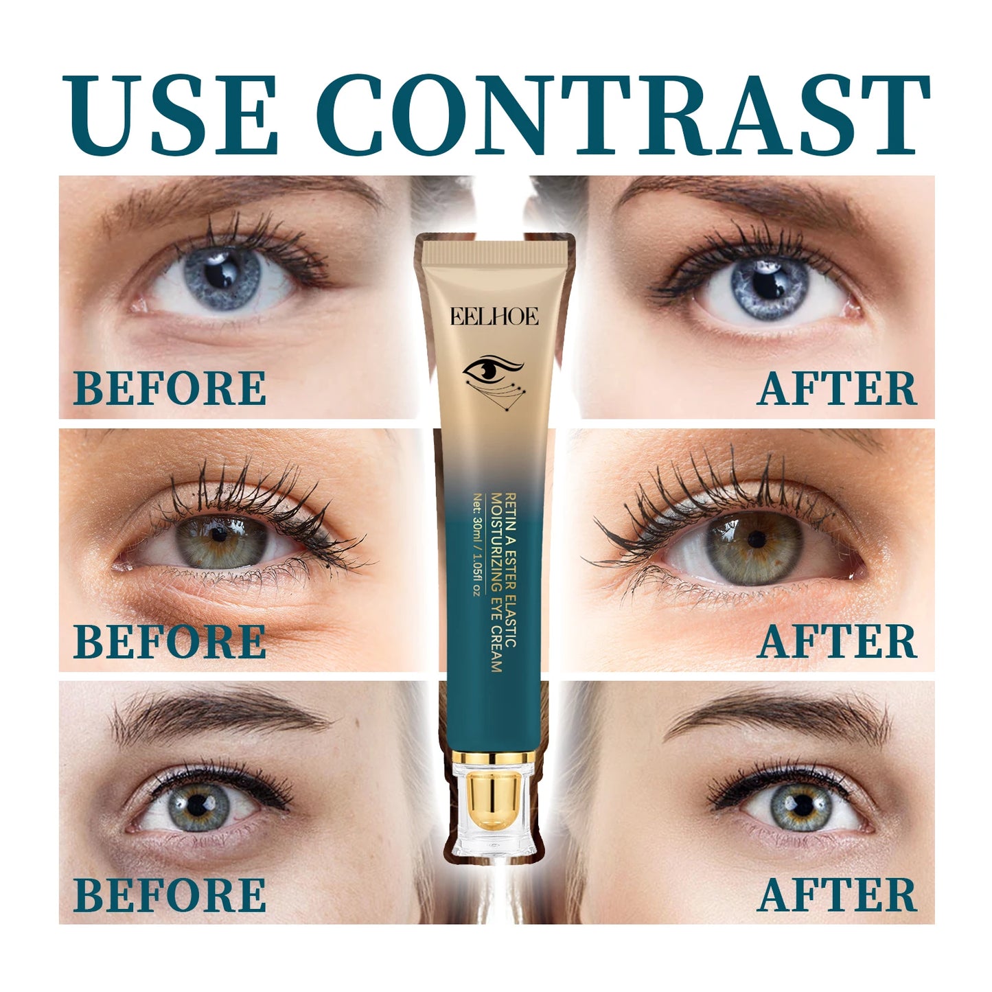 EELHOE Retinol Collagen Eye Cream 30ml Firming Improve Eye Bags Puffiness Remove Dark Circles Nourishing Lifting Eyes Skin Care