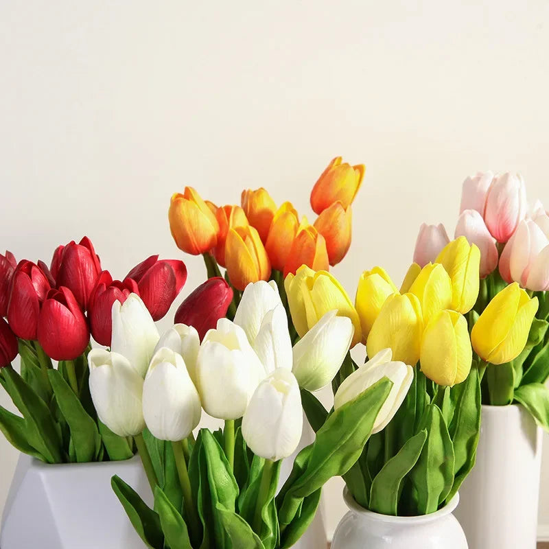 YONGSNOW Tulip Artificial Flowers Real Touch Wedding Bouquet