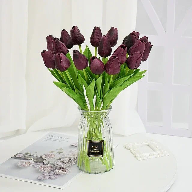 YONGSNOW Tulip Artificial Flowers Real Touch Wedding Bouquet