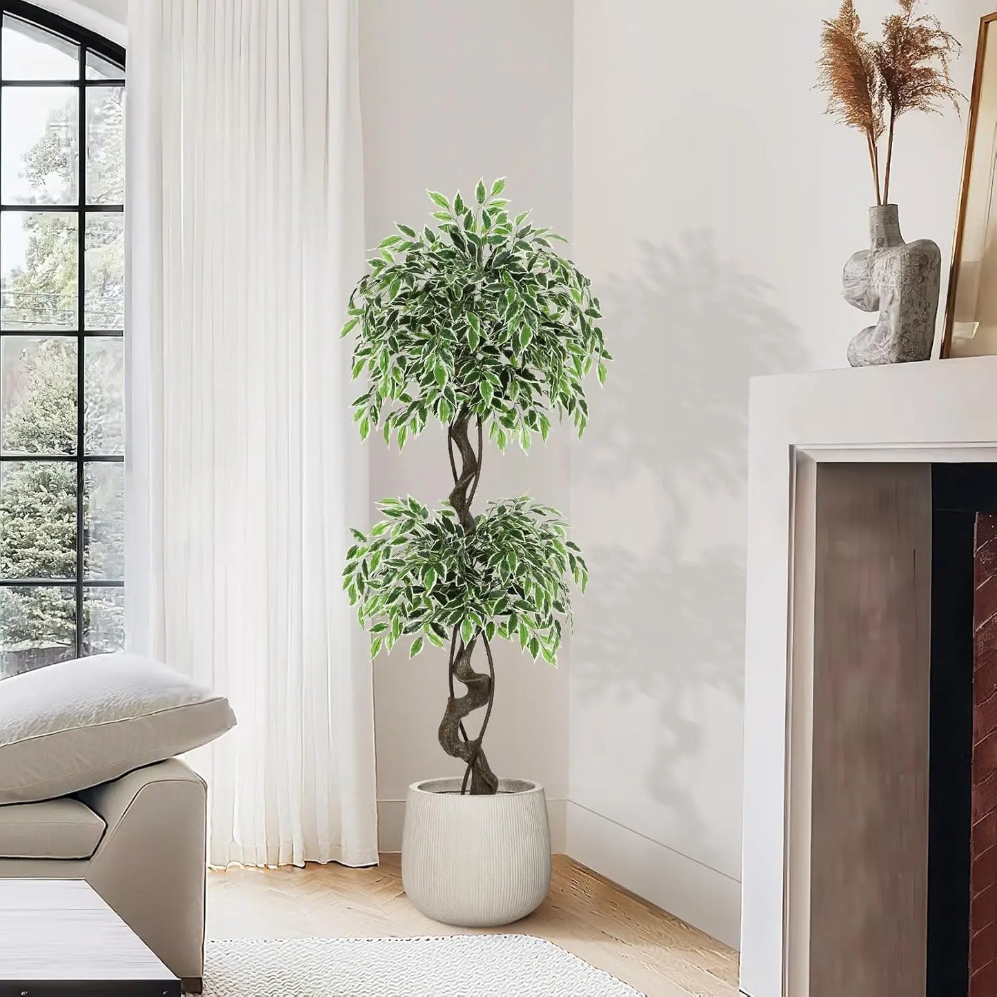 HiMISS Artificial Ficus Tree Indoor Outdoor Faux Plant Decor