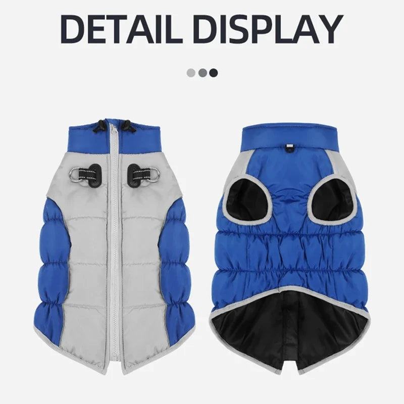 NONECN Winter Dog Coat With Reflective Strip Hoodie Waterproof Windproof