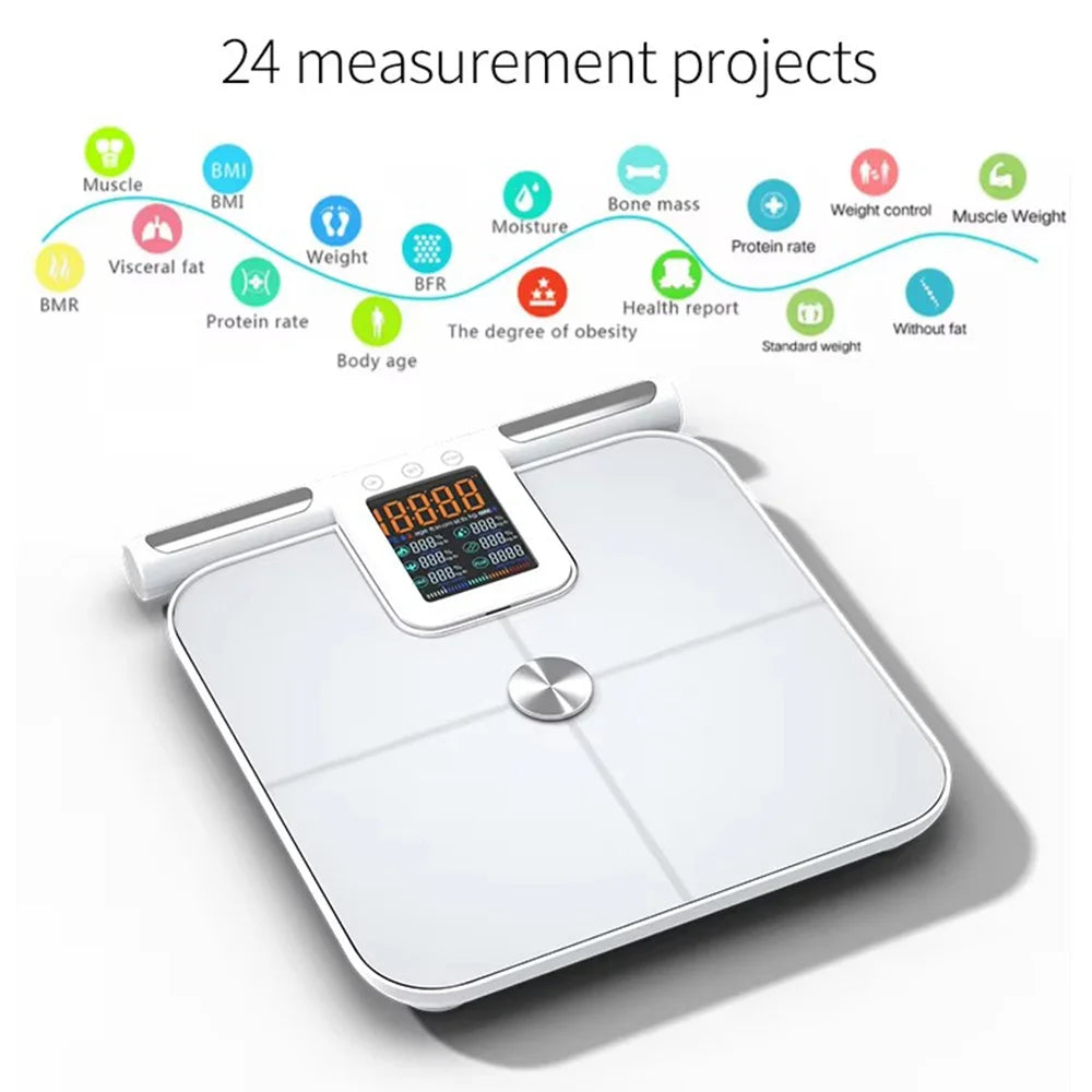 8-Electrode Smart Scale Full Body Composition Analyzer With App Sync