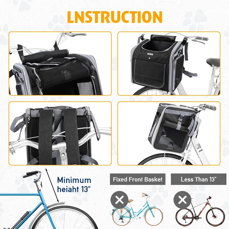 Foldable Expandable Soft Sided Pet Carrier Backpack For Bike Travel