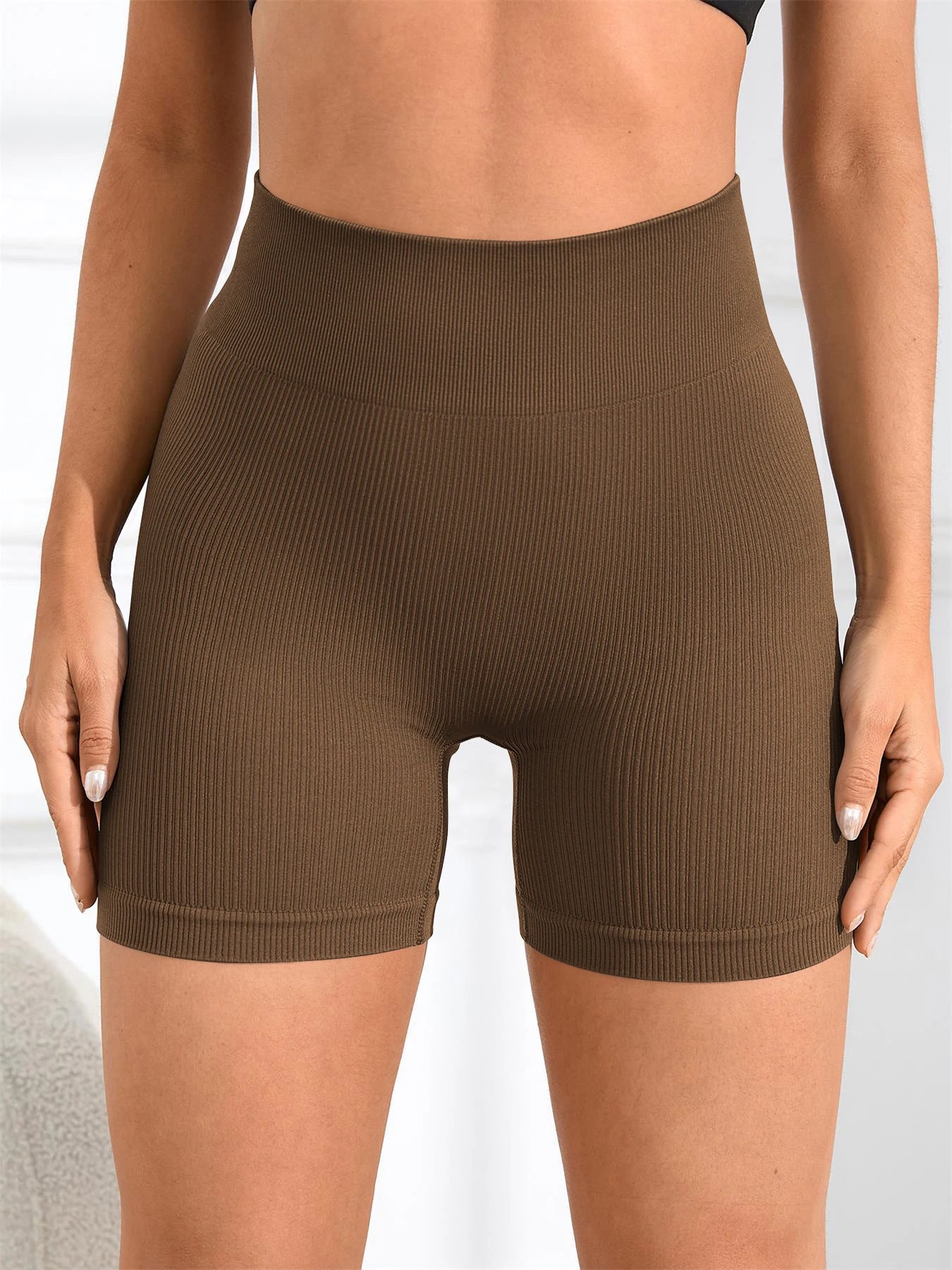 Womens High Waist Sports Shorts and Seamless Yoga Leggings Set