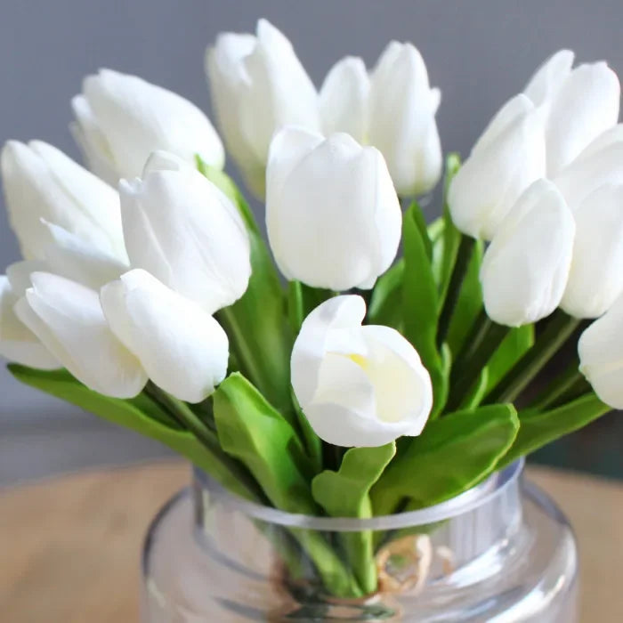 YONGSNOW Tulip Artificial Flowers Real Touch Wedding Bouquet