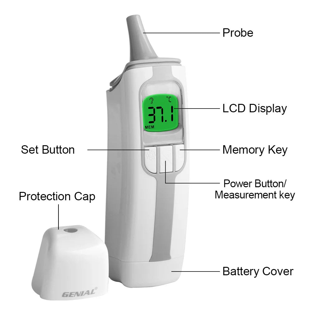 No-Touch Forehead or Ear Thermometer,Infrared Digital for Adults and Kids,Touchless,3 Ultra-Sensitive Sensors