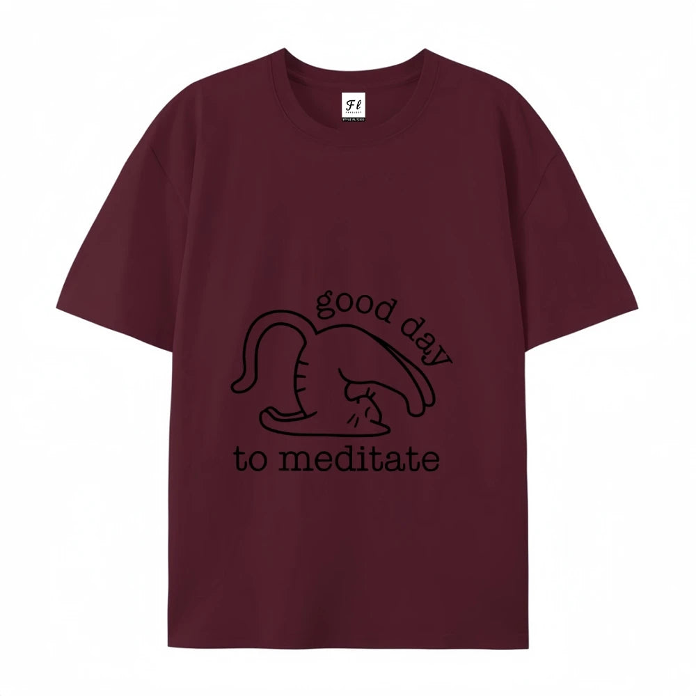 Funny Yoga Cat Yoga High Quality Cotton Harajuku T Shirt Tops Woman Kawaii Adult Tee Tops Tee Shirt Cute Cats Do Yoga Printed