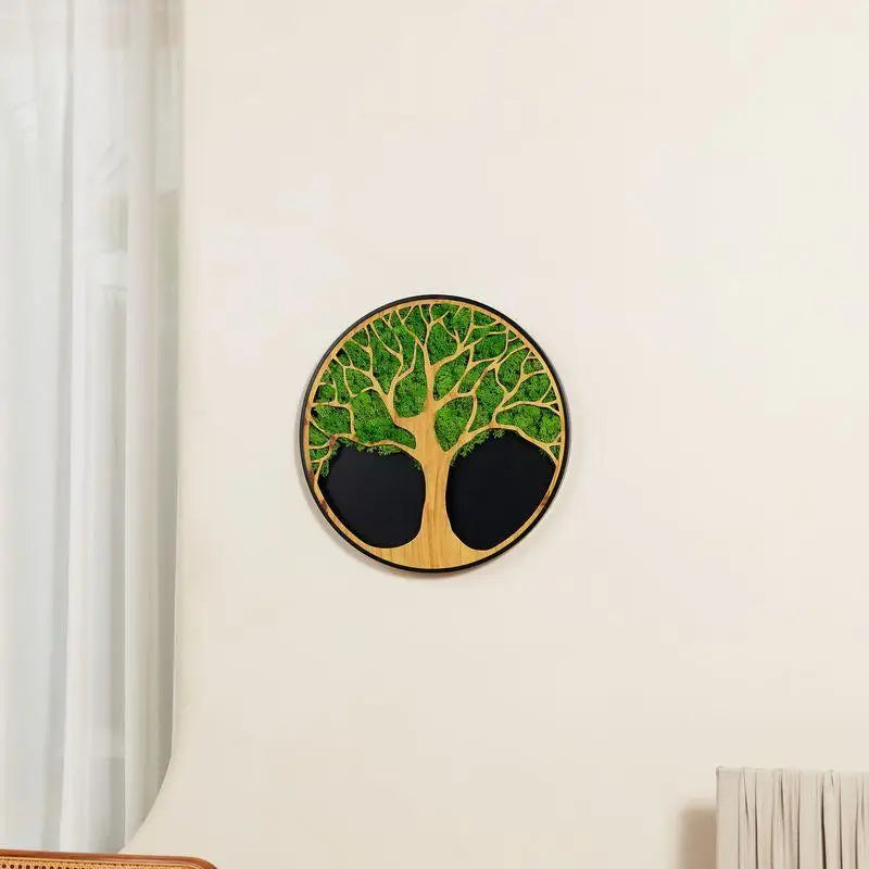 Moss Metal Wall Art Tree Design For Modern Rustic Home Decor
