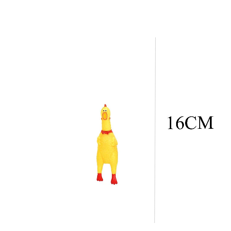 DKSTINYE Squeaky Screaming Chicken Dog Toy Rubber Chew Squeaker