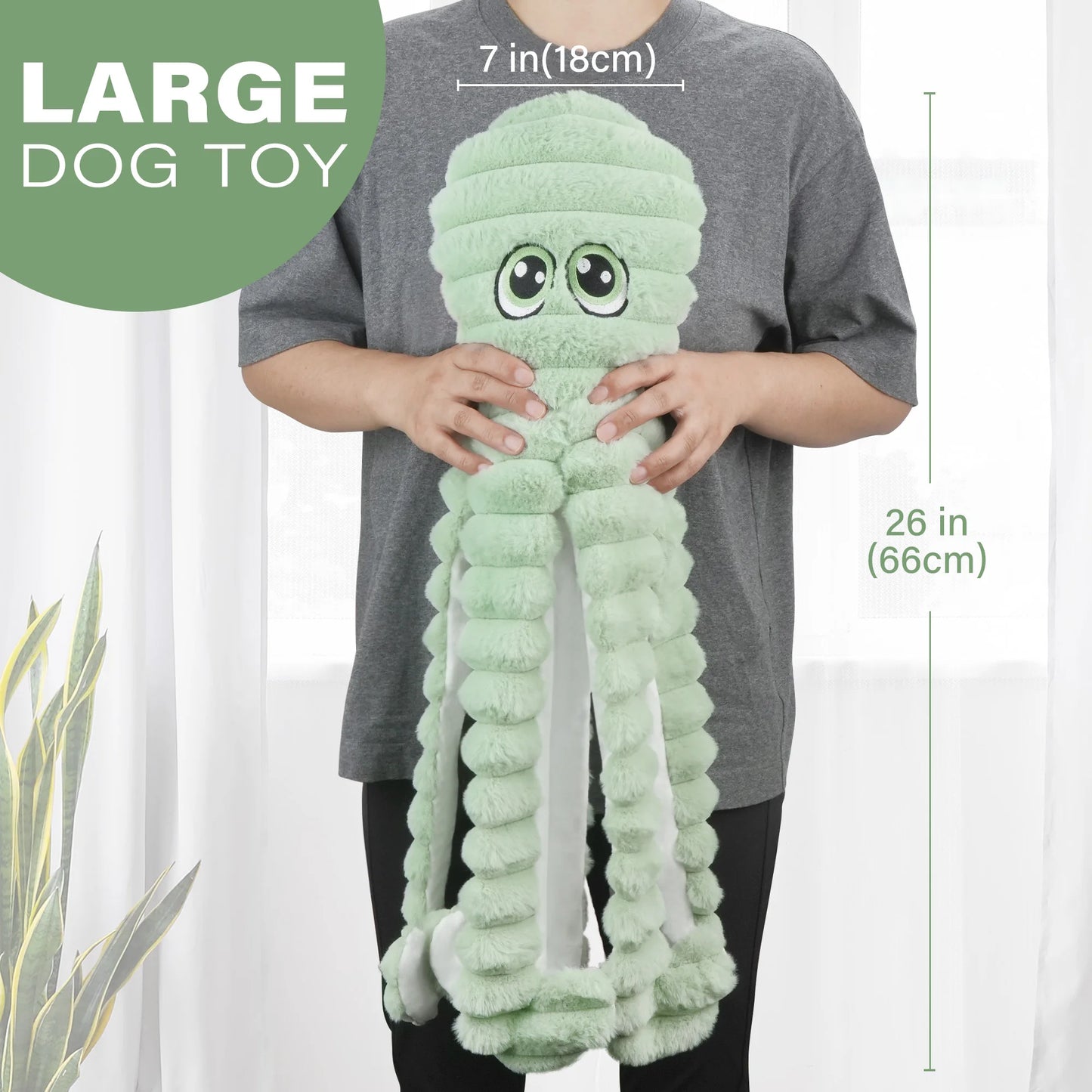 Octopus Design Squeaky Plush Dog Toy Interactive Chew Toy For Small Medium Dogs