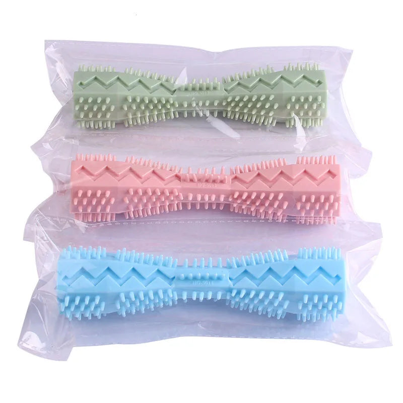 Durable Dog Chew Toy Rubber Toothbrush For Gentle Gum Massage