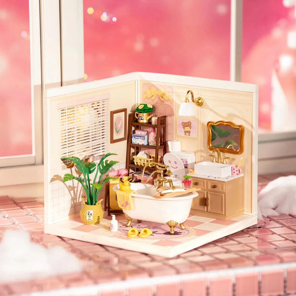 Rolife Super Creator Model Pop Bubble Bathroom Dollhouse Building Kit