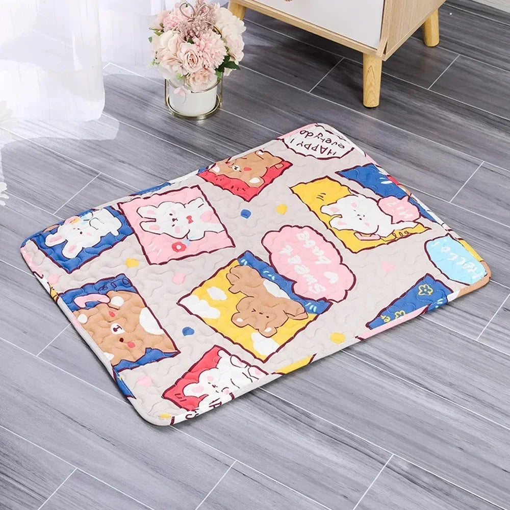 Cooling Ice Silk Pet Bed Mat For Dogs And Cats Moisture Proof