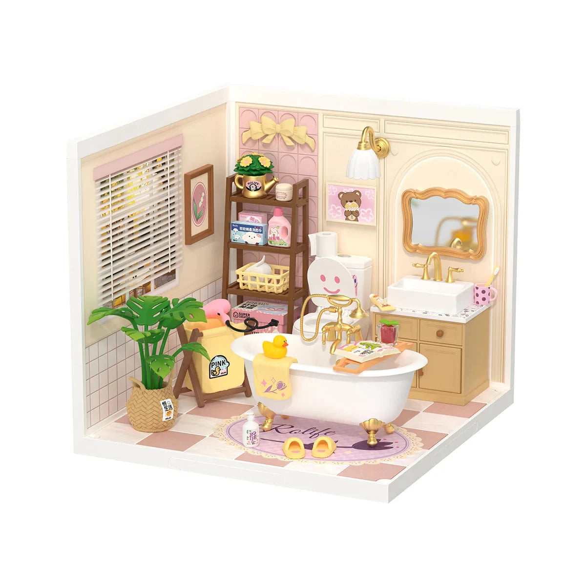 Rolife Super Creator Model Pop Bubble Bathroom Dollhouse Building Kit