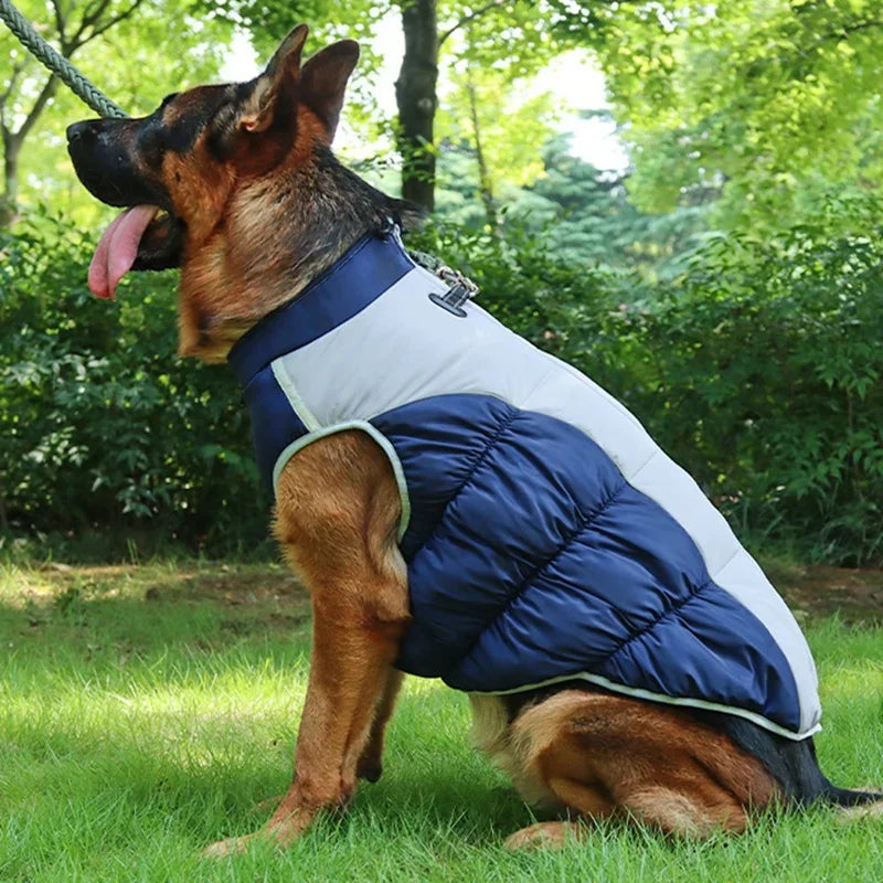 NONECN Winter Dog Coat With Reflective Strip Hoodie Waterproof Windproof