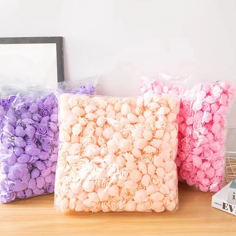 Foam Rose Head Artificial Flowers for Wedding and DIY Decor