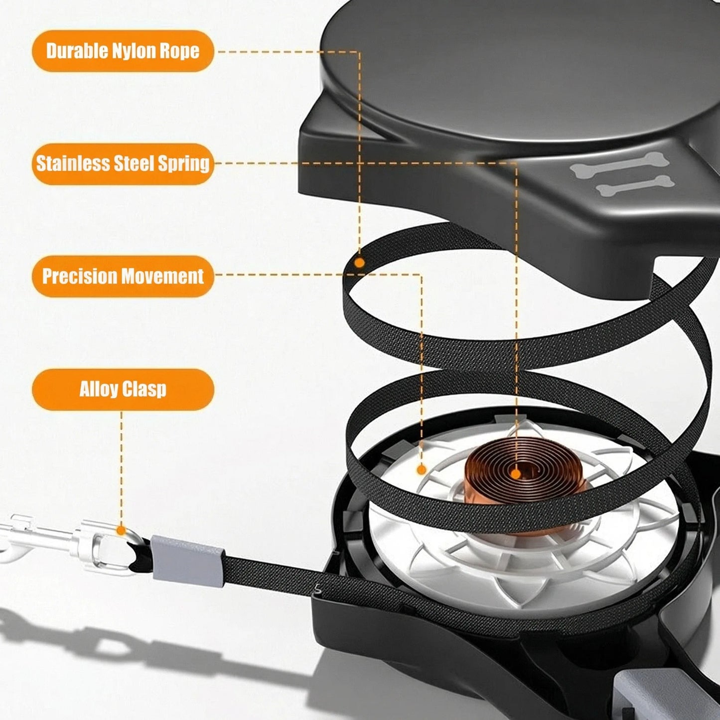 Bayto Automatic Retractable Dog Leash With Comfortable Handle