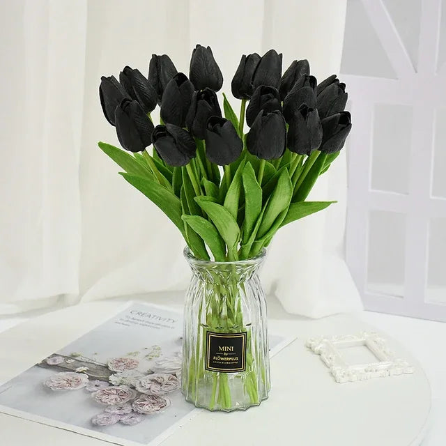 YONGSNOW Tulip Artificial Flowers Real Touch Wedding Bouquet