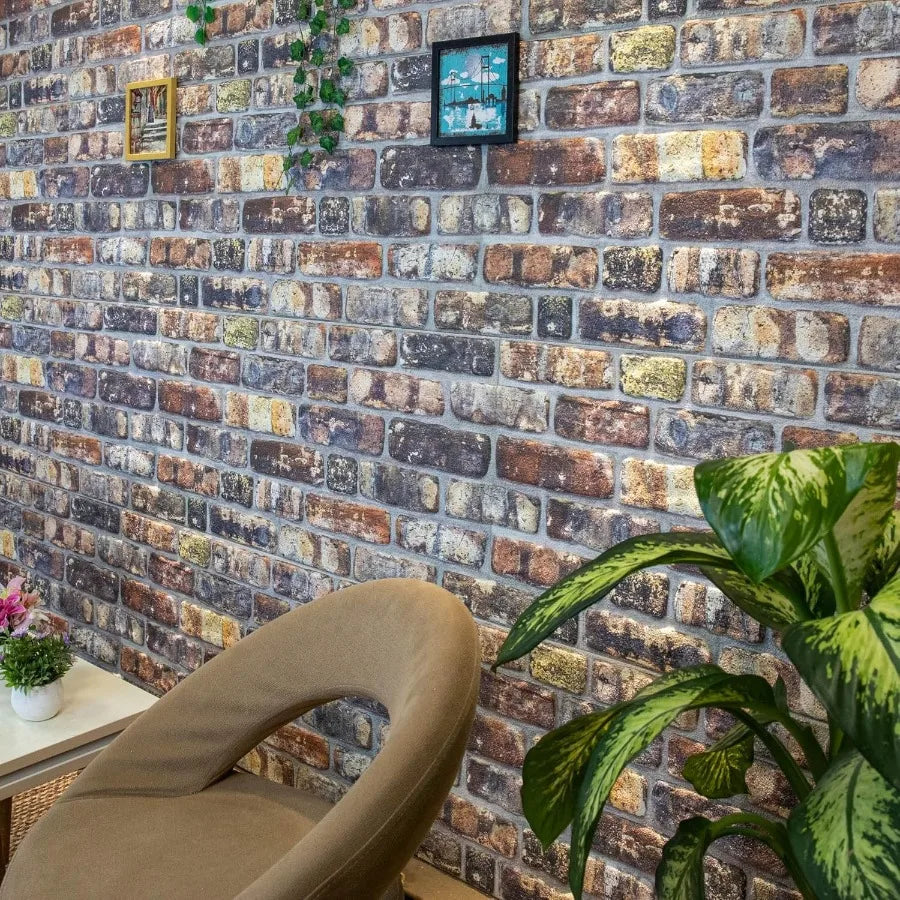 3D Wall Panels Faux Brick - Multicolored Stone Look Cladding with Styrofoam Facing for Living Room Kitchen Bathroom Balcony Bed