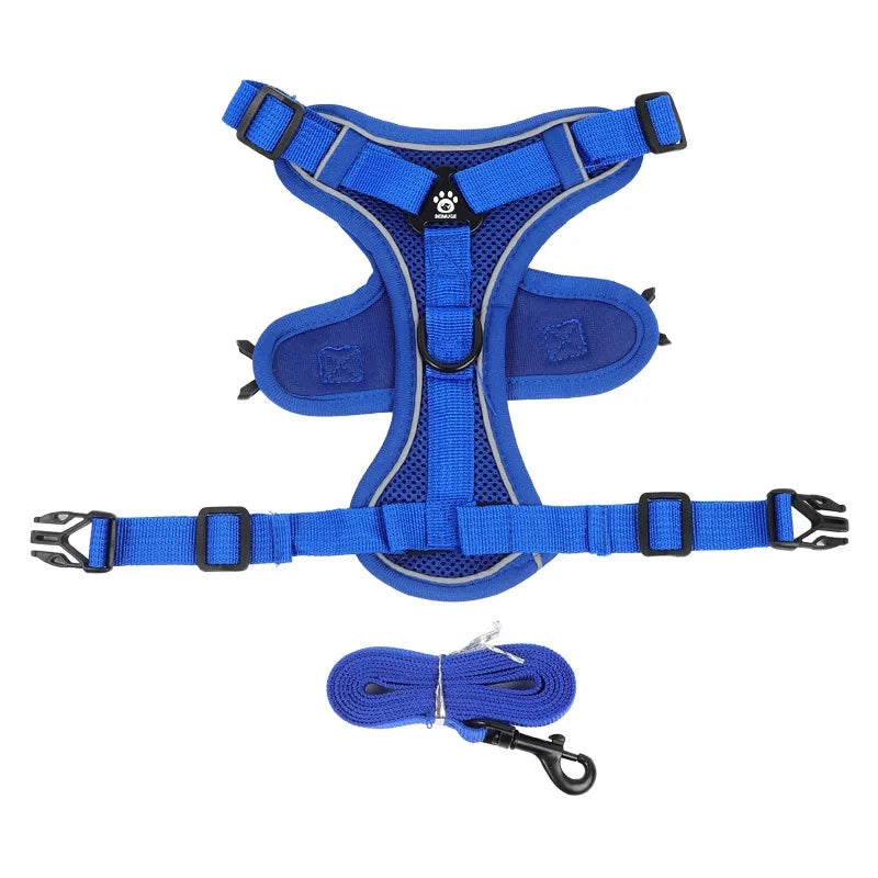 No Pull Dog Harness And Leash Reflective Vest All Weather