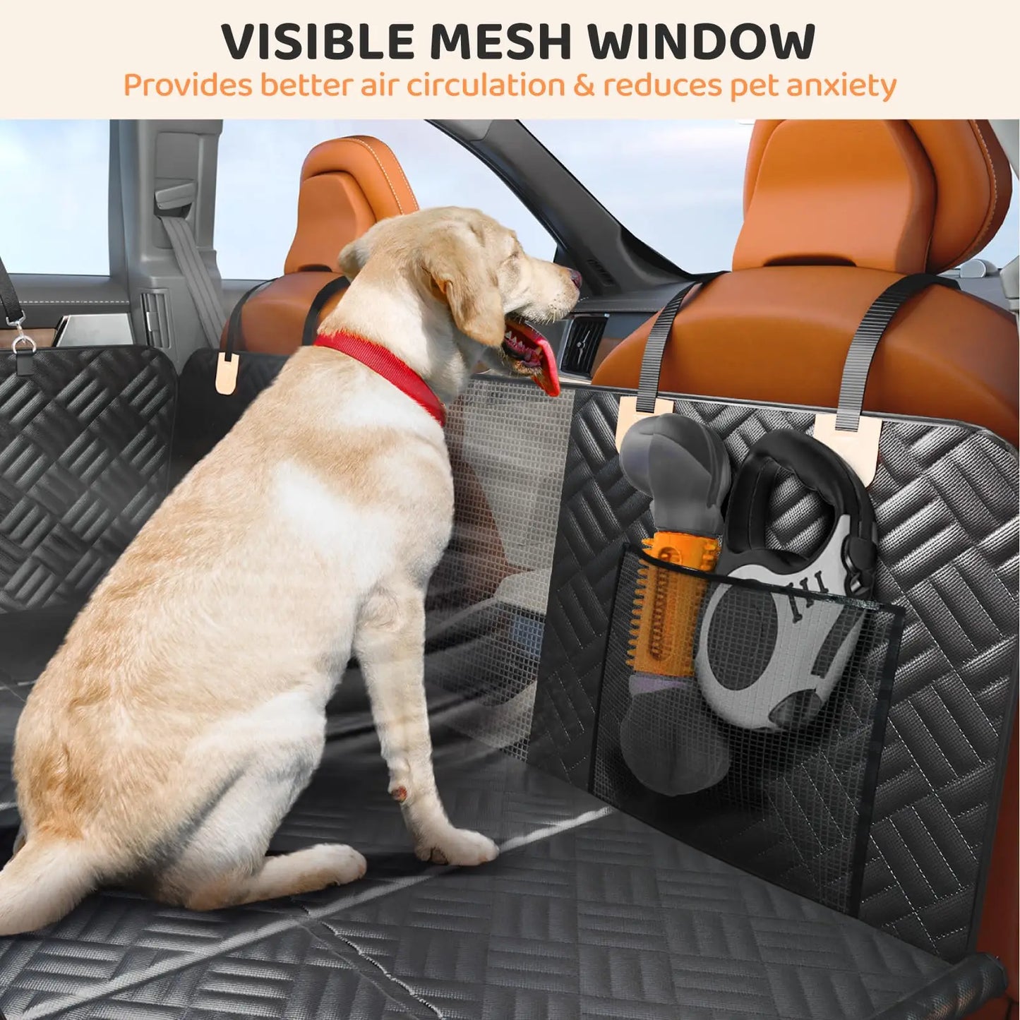 Car Rear Seat Dog Hammock Cover 600D Heavy Duty Extender